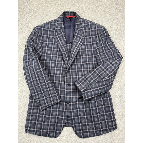 SamuelSohn Blazer Mens 42 Plaid Performance Wool Blend Sport Jacket Coat‎ - Picture 8 of 10
